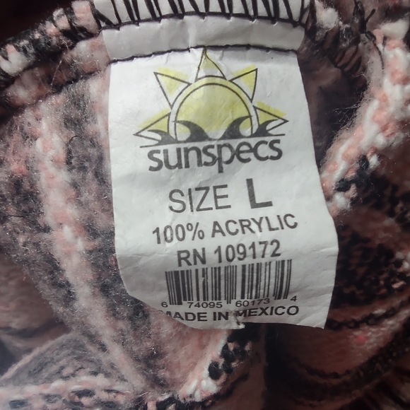 Authentic Mexican Poncho Baja Hoodie Pullover L Skater Surfer pink black gray - Picture 4 of 4